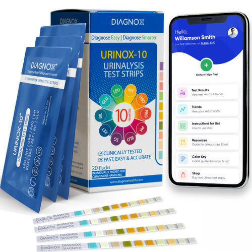 Ketose-Teststreifen - Urinox-10   - Diagnox Health - Nierenkrankheiten / Urinprofil / Lebererkrankungen