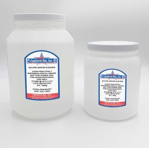 Reagenz / Albumin aus Rinderserum - BAC61 series - Equitech-Bio, Inc. - für Mikrobiologie / Gewebe / Pulver