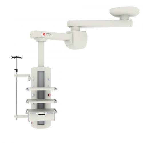 Deckenmontierter Verteilerarm - OKI ISOLA  - LM MEDICAL DIVISION - für Intensivpflege / mit Einfacharm / mit Gondel