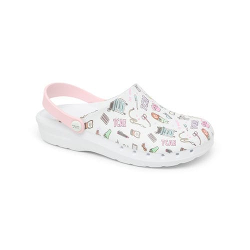 Clog für Frauen - ODEN PRINT ENFERMERA - Suecos Footwear - wasserdicht / antimikrobiell / rosa