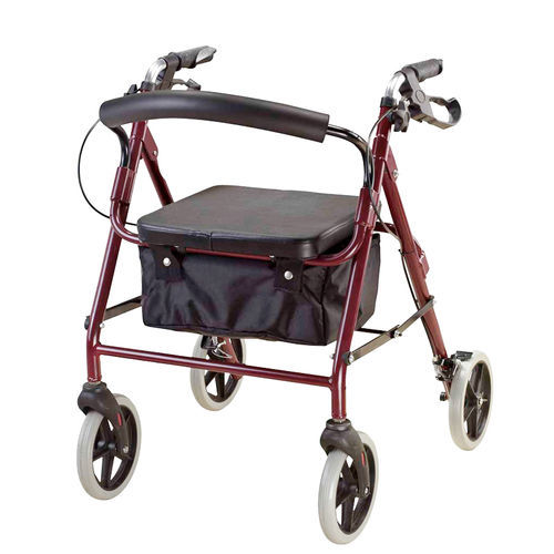 Rollator mit 4 Rädern - HQ426L - Zhongshan Hanqi Medicalequiment Technology - Aluminiumrahmen / mit Sitz / mit Korb
