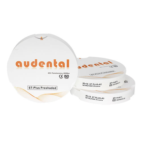 Zahnmedizinisches Material / Zirkonoxid - St Plus Preshaded - Audental Bio-Material Co., Ltd - zur Dentalrestaurierung / lichtdurchlässig