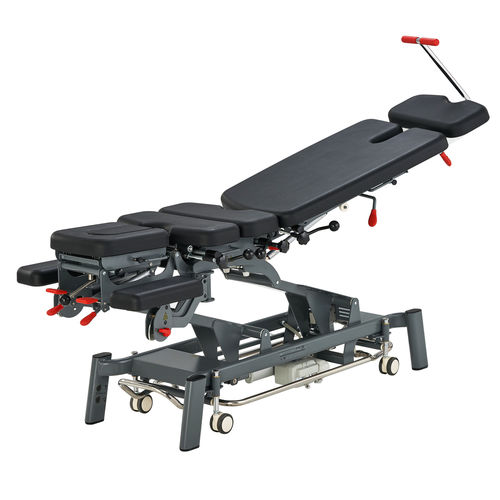 Elektrische chiropraktische Behandlungsliege - Fairworth  - Jiangsu Sintang Health & Technology - auf Rollen / mit höhenverstellbarer Rückenlehne / mit Kopfstütze