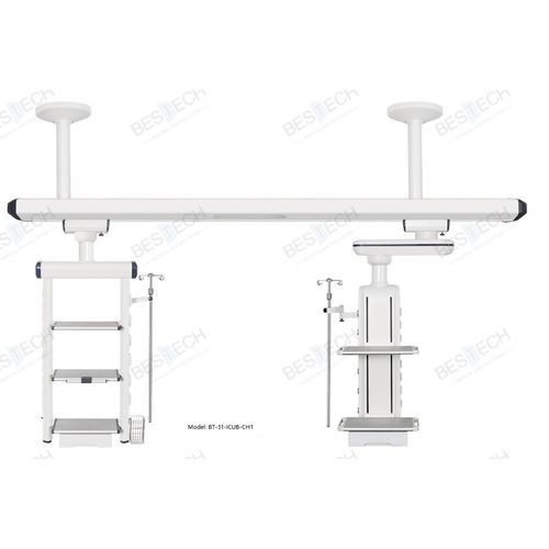Deckenmontierter Verteilerbalken - BT-31-ICU-CH1 - Bestech Technologies Co., Ltd - für Intensivpflege / für OP-Saal / mit 2 Armen