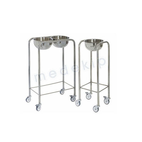 Schalenhalter mit zwei Schalen - MED 2091 - 2096 - Medekip Medical - zur Montage auf Rollwagen / Edelstahl