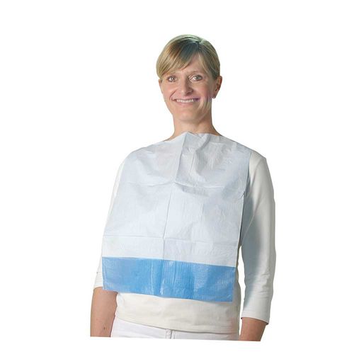Wiederverwendbarer Medizinischer Latz - 580-600 - Unigloves - für Erwachsene / blau / weiß