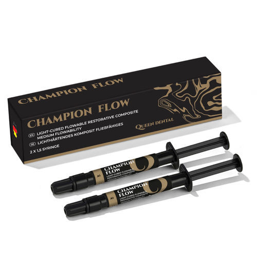 Zahnmedizinisches Material / Verbundwerkstoff - CHAMPION FLOW - Queen Dental GmbH - zur Dentalrestaurierung / weiß / undurchsichtig