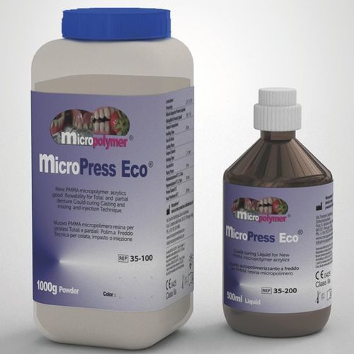Zahnmedizinisches Material / Acryl - micro Press Eco ®  - megadental italia - Harz / Gieß / für Zahnprothesen