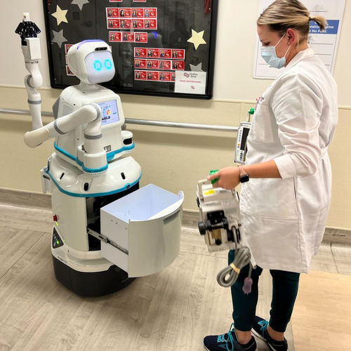 Telepräsenzroboter für Gesundheitseinrichtungen - Moxi - Diligent Robotics - Integrierte Fernassistenz