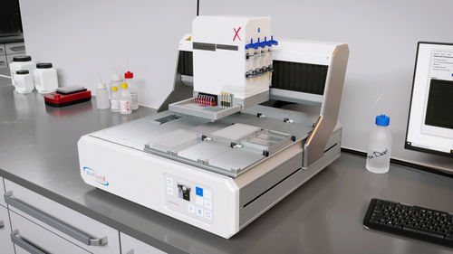 Automatische Labor-Arbeitsstation - BioSpot® DX - Biofluidix - für Flüssigkeitenhandling / mikrofluidisch
