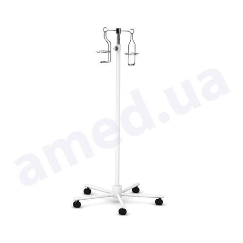 Infusionsständer auf Rollen - ШТ1.100 - Amed - 4 Haken / Edelstahl