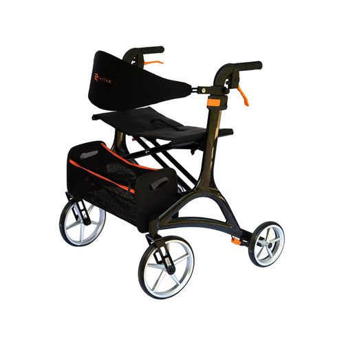 Rollator mit 4 Rädern - 925HDBK - Rhythm Healthcare - Aluminiumrahmen / mit Sitz / mit Korb