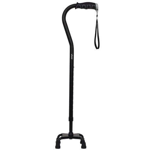 Gehstock / abgewinkelter Griff - MOB1003BLK - Vive Health - Vierfuß / höhenverstellbar