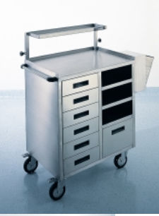 Wagen für Anästhesie - 99CF015 - VINCAL - für OP-Saal / Edelstahl / mit Schublade