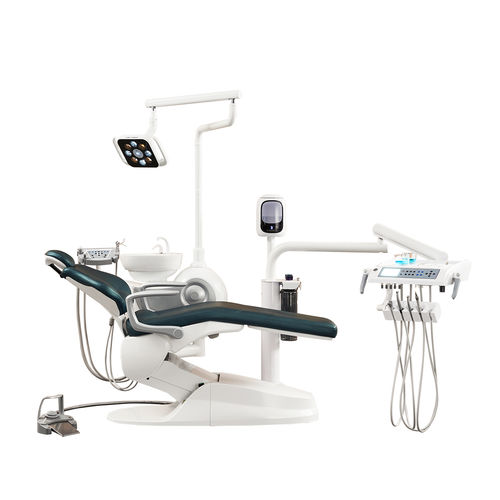 Dentaleinheit mit elektrisch bedientem Stuhl - M3  - Foshan Safety Medical Equipment Co., Ltd. - mit flexiblem Kopfstück / mit Hygienesystem / mit Instrumententräger