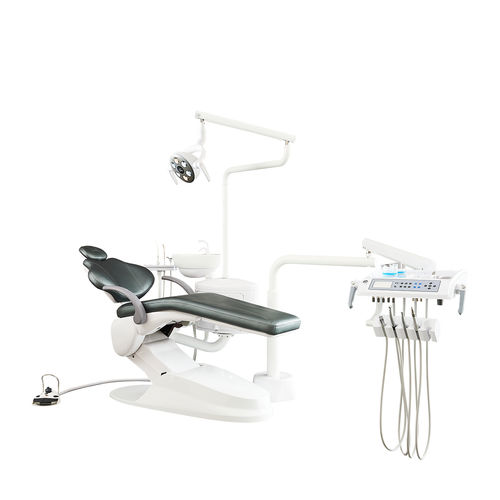 Dentaleinheit mit elektrisch bedientem Stuhl - M1+ - Foshan Safety Medical Equipment Co., Ltd. - mit flexiblem Kopfstück / mit Hygienesystem / mit Instrumententräger