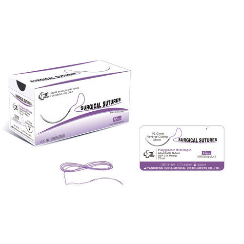 Resorbierbarer Nähfaden - Polyglactin 910 - Jiangsu Huida Medical Instruments - Allgemeinchirurgie / 11-0 / 10-0