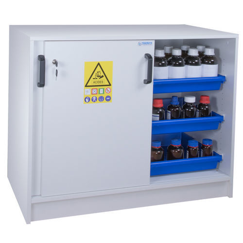 Schrank für Gefahrstoffe - APC113+ - Ecosafe - für Krankenhaus / mit Tür / blau