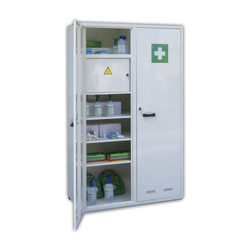Medikamentenschrank - AS5DD - Ecosafe - mit Regal / mit Tür / weiß