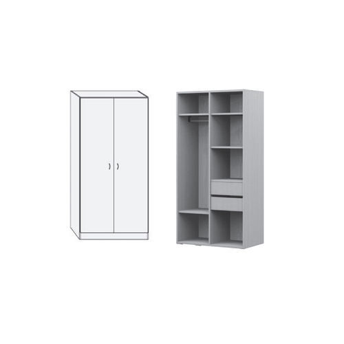 Garderobe mit Tür - MAE0120ME - SENIORCARE - mit Regal / mit 2 Türen / 2 Module