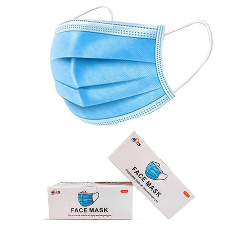 OP-Maske / für Erwachsene - Xiantao Yuanjie Nonwoven Products - 50er-Packung / blau / dreilagig