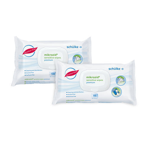 Feuchte Reinigungstücher / für medizinische Geräte - mikrozid® sensitive premium - Schülke & Mayr - 100er-Packung / 200er-Packung