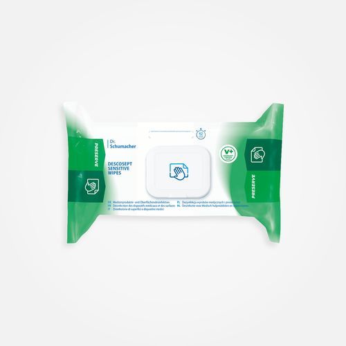 Feuchte Reinigungstücher / für medizinische Geräte - DESCOSEPT SENSITIVE  - THX MEDICAL - 60er-Packung
