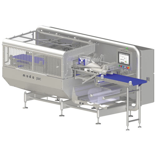 Automatisiertes Verpackungssystem - Moda Pac  - Amcor Embalagens Flexíveis - Wraparound / bodenstehend / für Säcke