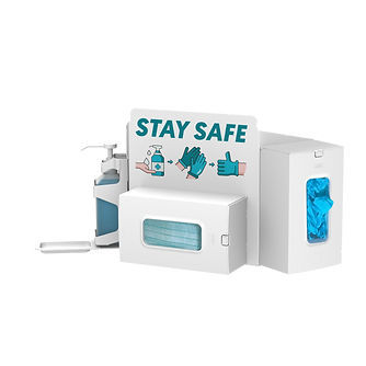 Wandmontierte Hygienestation - HYG-SV1 - Mediroll LTD - mit Handschuhbox / mit Desinfektionsgelhalter