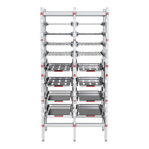 Modulares Regal - Tray Type - Topmodul - Sterilisation / vergittert / Aluminium