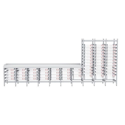 Modulares Regal - Topmodul - für Behälter / antibakteriell / Aluminium