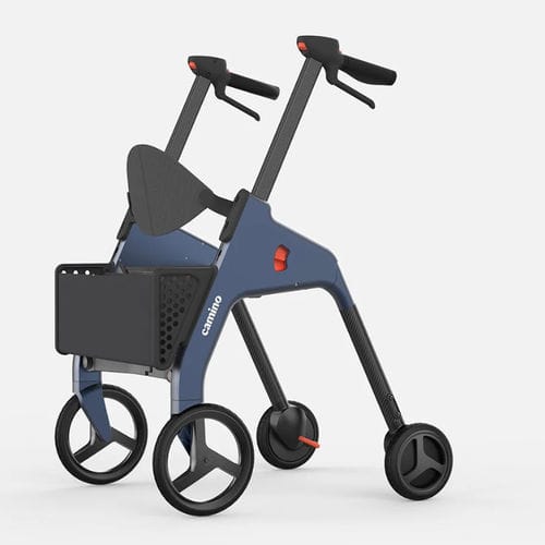 Rollator mit 4 Rädern - Camino Mobility - Kohlefaserrahmen / mit Sitz / mit Korb