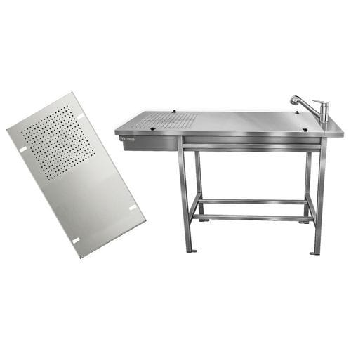 Arbeitsfläche für Tierarztpraxis - TA170030 - Vetinox - für Dentallabor / mit Waschbecken / Edelstahl