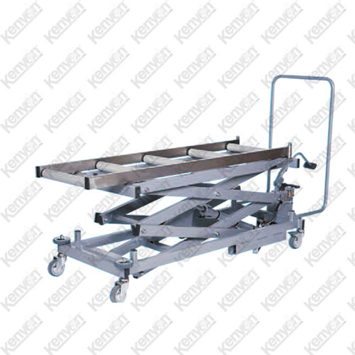 Höhenverstellbarer Leichentransportwagen - Mortuaryequipment.net - hydraulisch / Edelstahl / höhenverstellbar