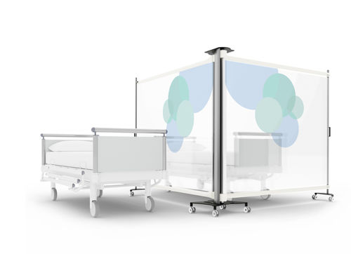 Tragbarer Medizinischer Bettschirm - Duo - Aspire - einziehbar / 2-Flügel / für Krankenhauszimmer