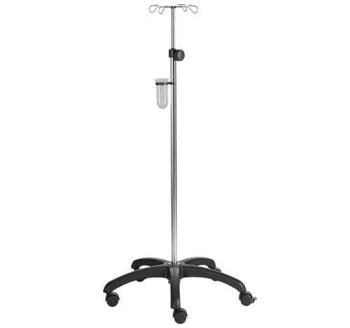 Infusionsstativ auf Rollen - ECCO-CARE Mini - SIMPEX - 4 Haken / Edelstahl / höhenverstellbarer