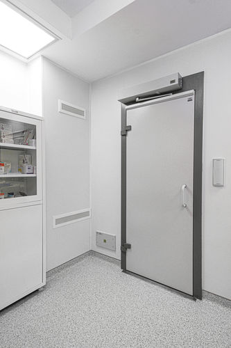 Luftdichte Tür - powder-coated steel  - Ensolma - hermetisch dicht / für Krankenhaus / für Reinraum