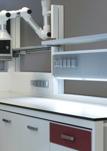 Bodenstehende Labor-Arbeitsstation - WSplug series - Labosystem - mit Waschbecken / mit Belüftung / Laminar-Flow