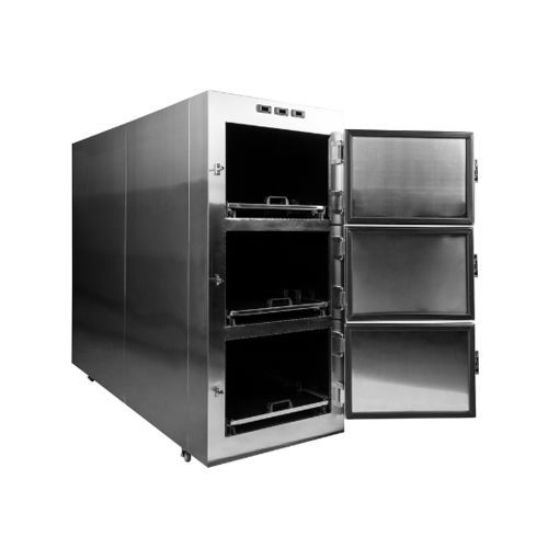 Leichenkühlzelle für Leichentragen - PSTG - Puresystems - 3 Körper / mit Frontöffnung / mit Tür