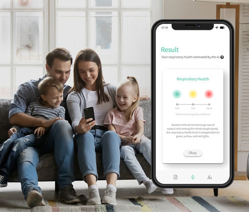 Mobile Applikation / Aufzeichnung - WAYMED Cough - WAYCEN - Analyse / medizinisch / KI-gestützt
