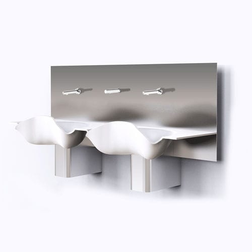 Waschbecken für OP / 2 Arbeitsplätze - OR-L136 - LASA - Edelstahl / Corian® / elektronische Steuerung
