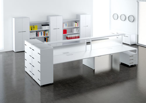 Rechteckiger Schreibtisch - MOF-T150 - LASA - quadratisch / J-förmig / mit Schublade