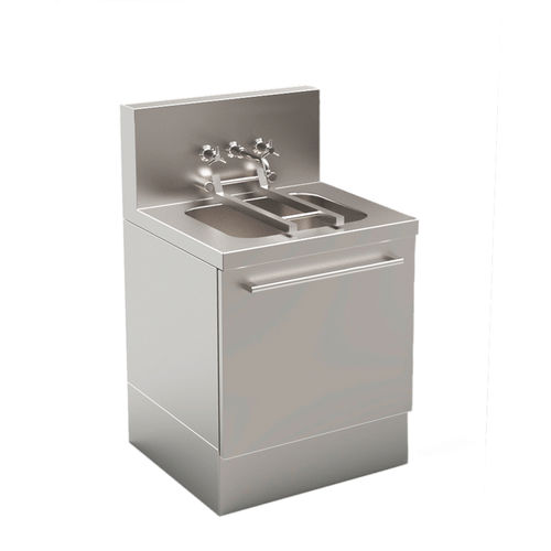 Spüle für Hygienebereich - ML-L350 - LASA - 1 Station / Edelstahl / mit Unterschrank