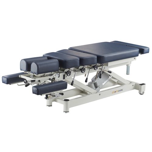 Elektrische chiropraktische Behandlungsliege - CT series - Pacific Medical - auf Rollen / mit höhenverstellbarer Rückenlehne / vierteilig