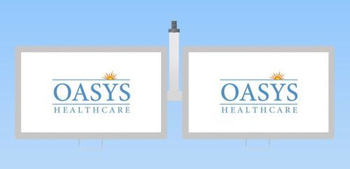 Träger für Ausrüstungen / für Monitor - Dual - Oasys Healthcare - für OP-Saal / doppelt