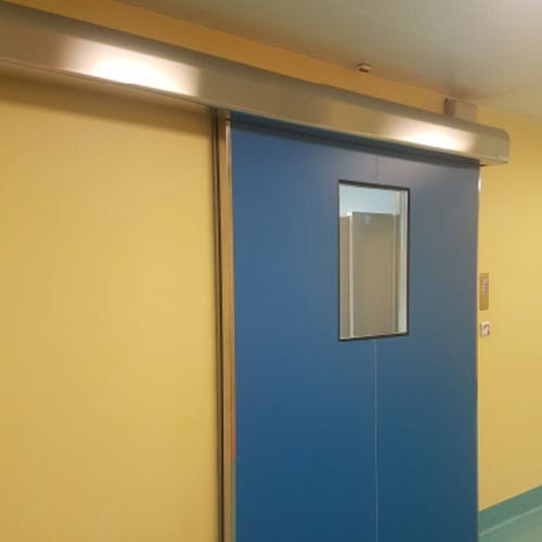 Strahlenschutztür - MeSpo - für Krankenhaus / Schiebe / automatisch