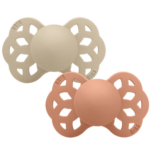 Silikonschnuller - Infinity 2 - BIBS - mit anatomischem Sauger / rosa / beige
