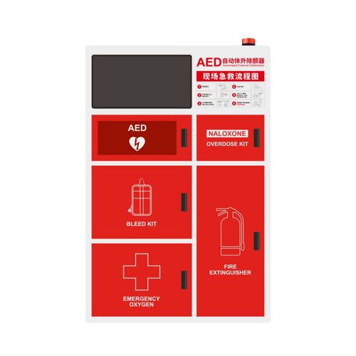 Schrank für Defibrillator - FAS - Shenzhen WAP-health Technology - für Gasflaschen / Erste-Hilfe / mit Regal