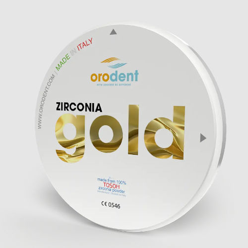 Zahnmedizinisches Material / Zirkonoxid - Gold  - Orodent srl - für Zahnbrücken / für Dentalkronen / zur Dentalrestaurierung