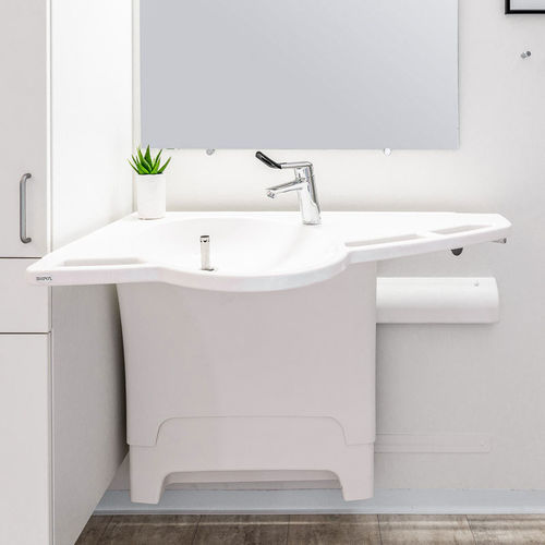 Spüle für Hygienebereich - 40-44017 - ROPOX - 1 Station / mit Unterschrank